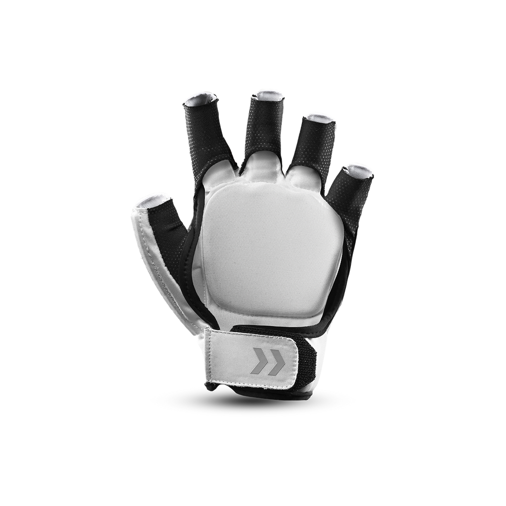 Pro hockey, ritual hockey, white field hockey gloves, maximum protection, knuckle shield and open palm