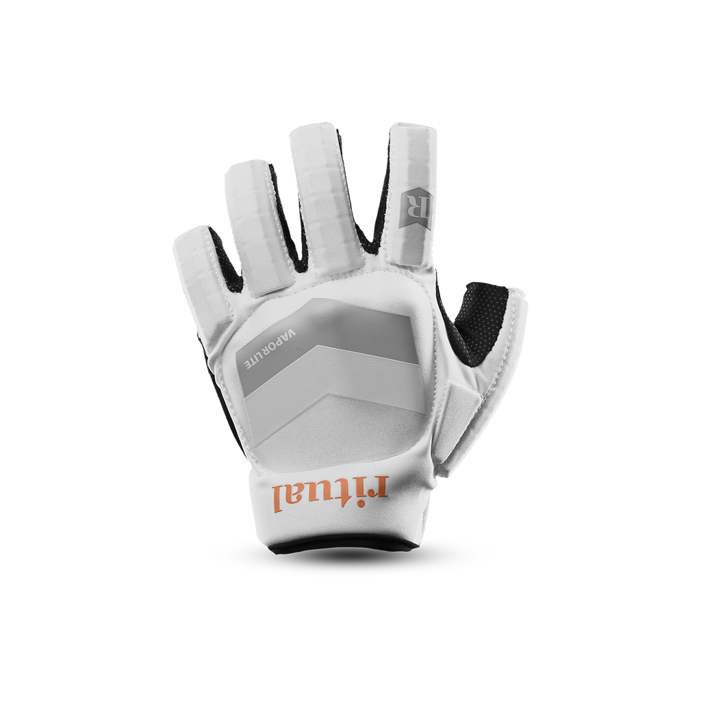 Pro hockey, ritual hockey, white field hockey glove, maximum protection, knuckle shield